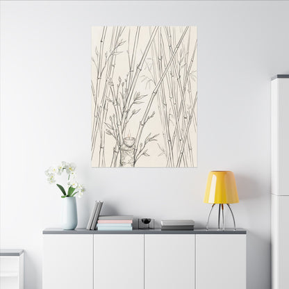 Candlelight Bamboo Grove Canvas Art - Japandi Fukinsei
