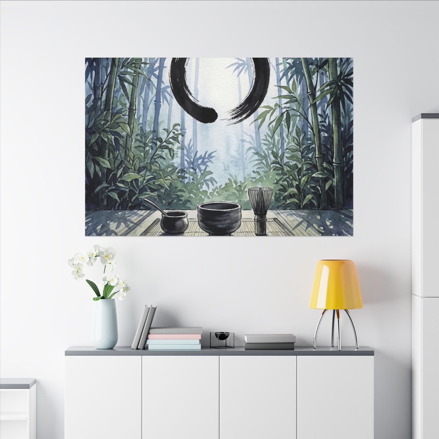Seijaku Tea Ceremony Canvas Art - Zen Enso