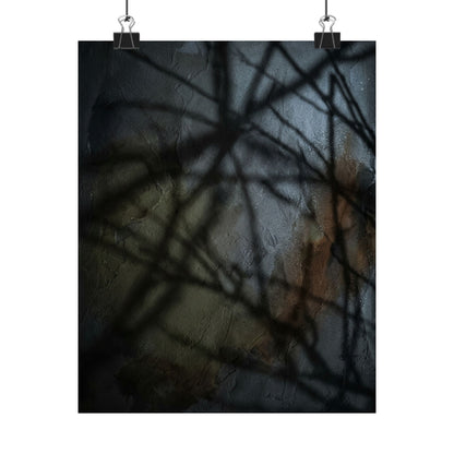Shadow Play Wall Art Print | Winter Dark Japandi Dark Texture Art