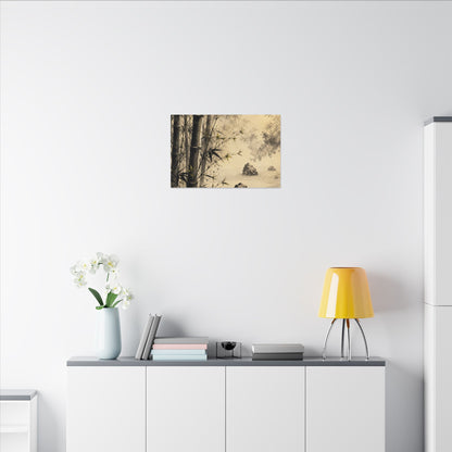 Peaceful Bamboo Grove Canvas Art - Karesansui Zen