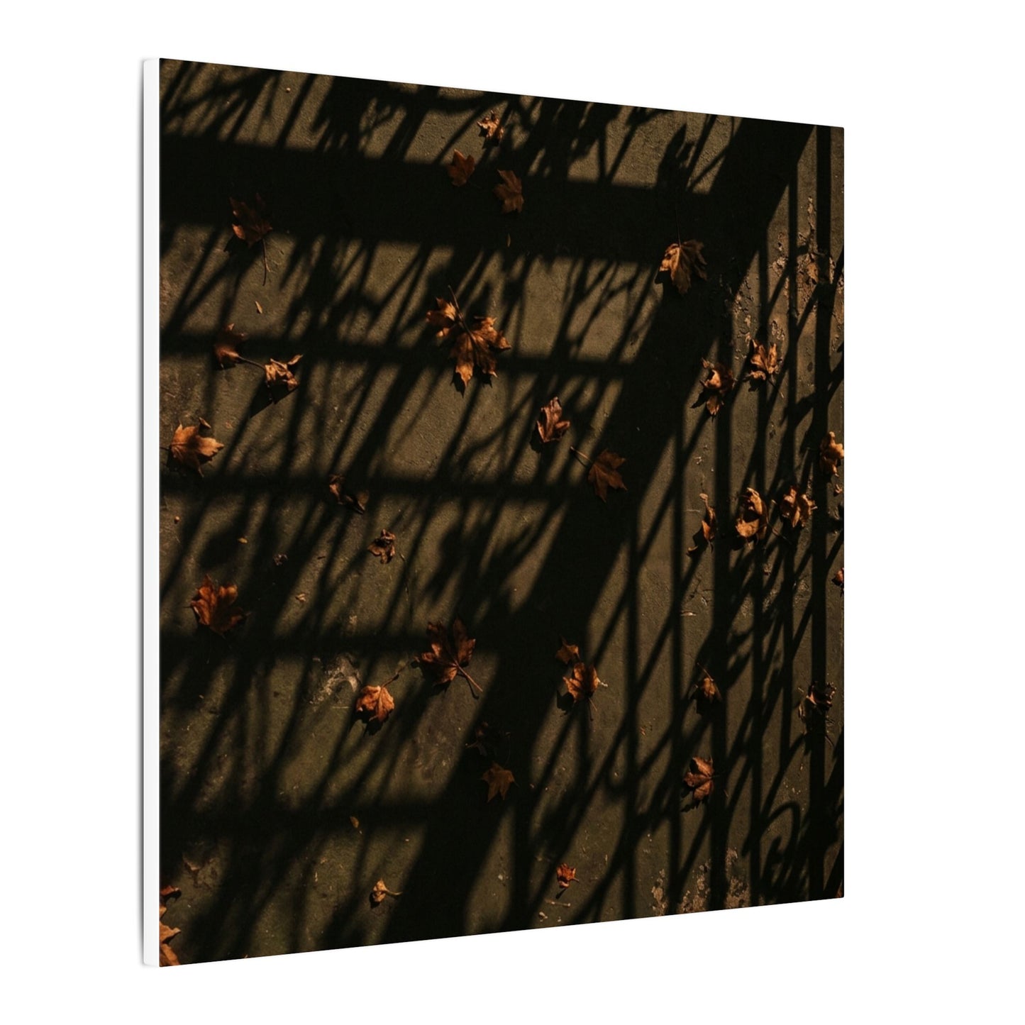Dark Japandi Shadow Play in Golden Hour | Moody Minimal Canvas Art