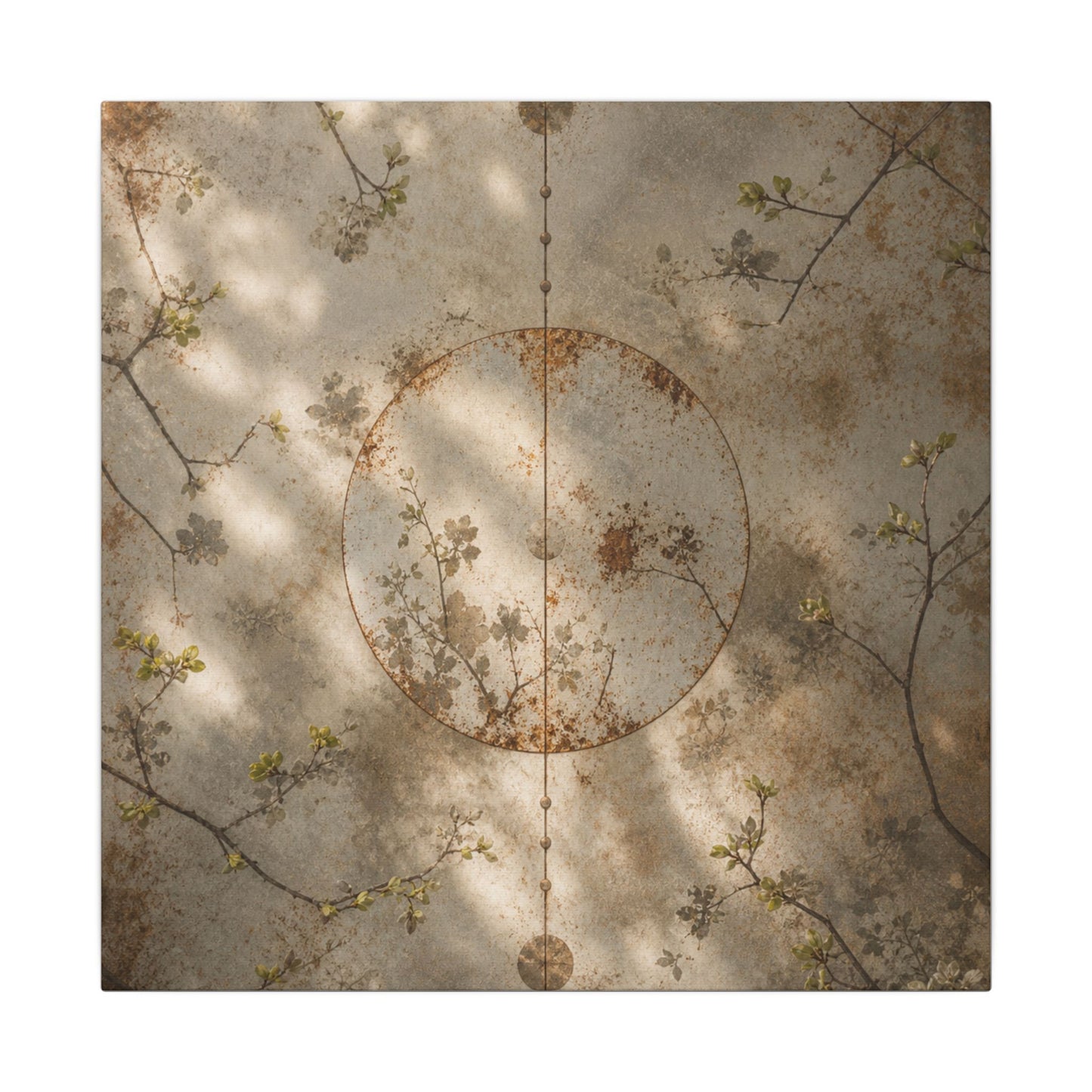 Japandi Rust Patina in Dappled | Japanese Pattern Canvas Art