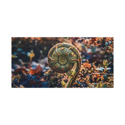 Kintsugi Fern Unfurling in Dappled | Gold Vein Canvas Art