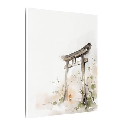 Fukinsei Torii Gate Canvas Art - Japandi Watercolor