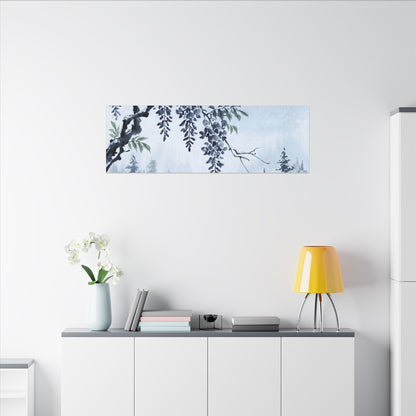 Seijaku Wisteria Canvas Art - Zen Sumi E