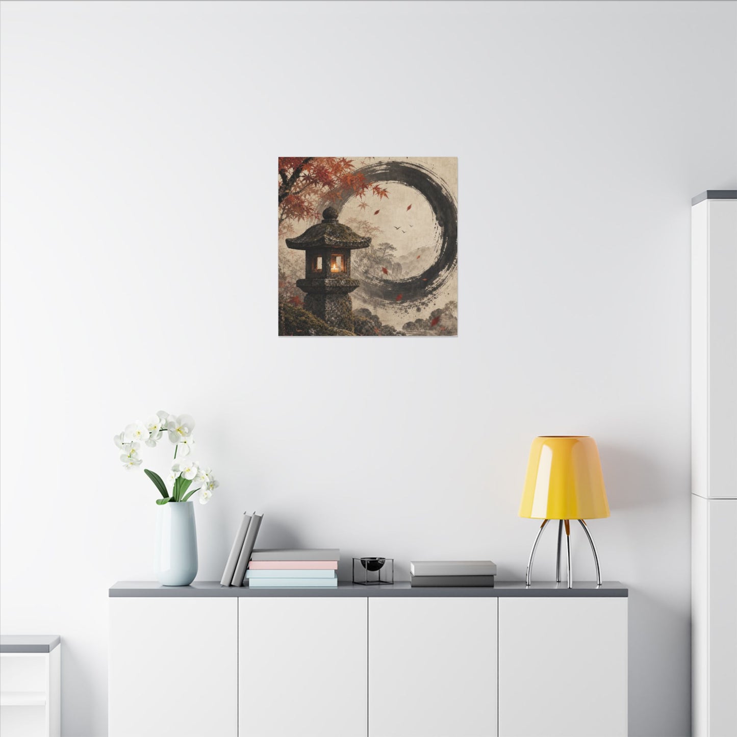 Ma Stone Lantern Canvas Art - Zen Enso