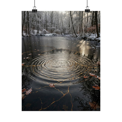 Water Ripple Wall Art Print | Winter Kintsugi Broken Beauty Art