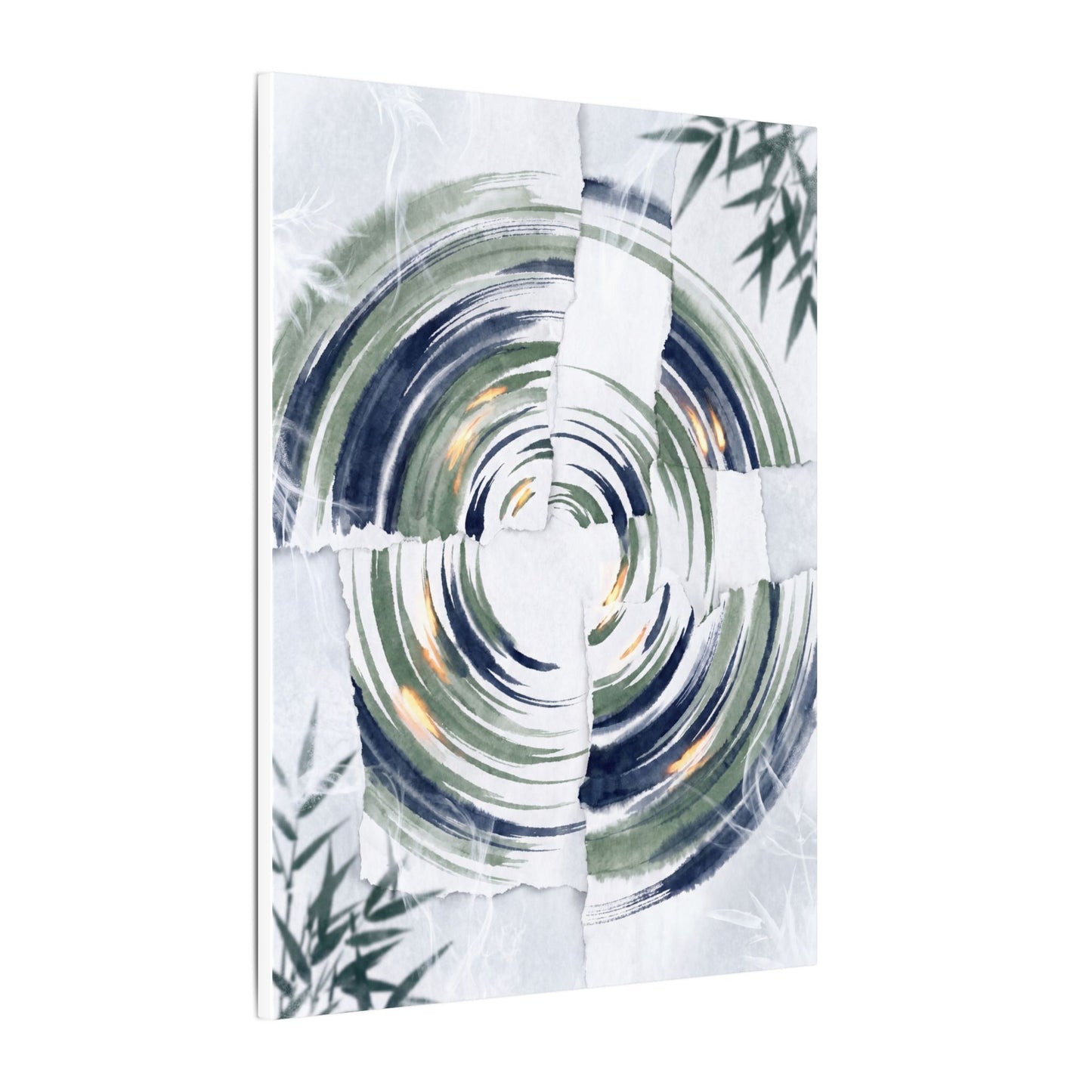 Winter Water Ripple Sumi E Canvas Art | Peaceful Decor