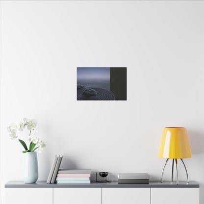 Ma Rock Garden Canvas Art - Dark Japandi Moody Minimal