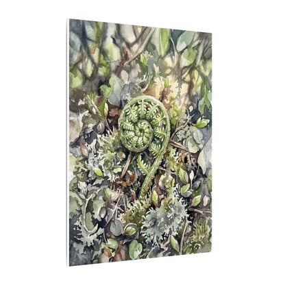 Fern Unfurling Spring Canvas Art | Japandi Neutral Design