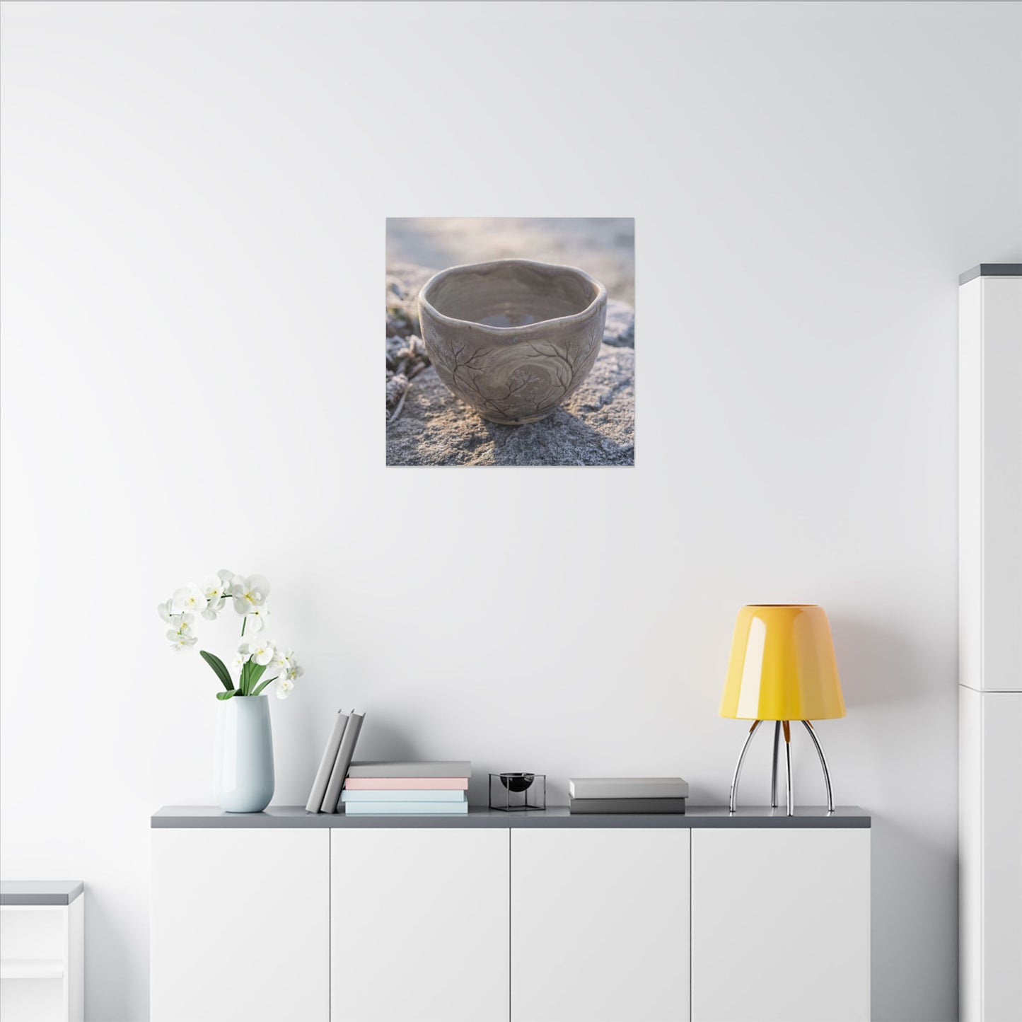 Seijaku Ceramic Bowl Canvas Art - Japandi Japanese Pattern