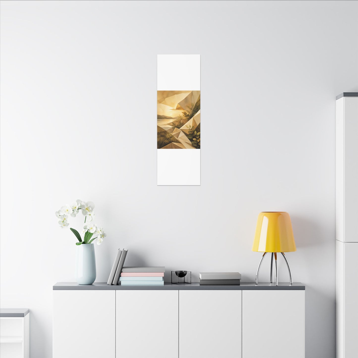 Golden Hour Paper Fold Canvas Art - Japandi Ma