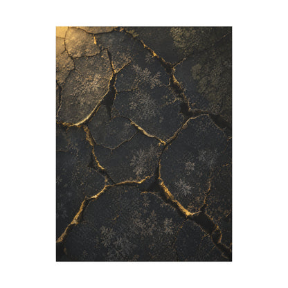 Cracked Earth Canvas Art | Winter Dark Japandi Shadow Zen Art