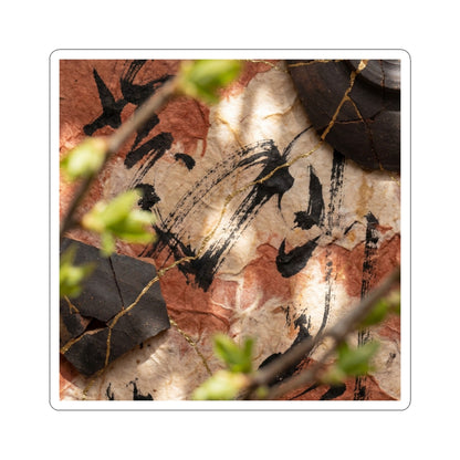 Spring Ink Brushstroke Gold Repair Sticker | Resilient Decor Art Print