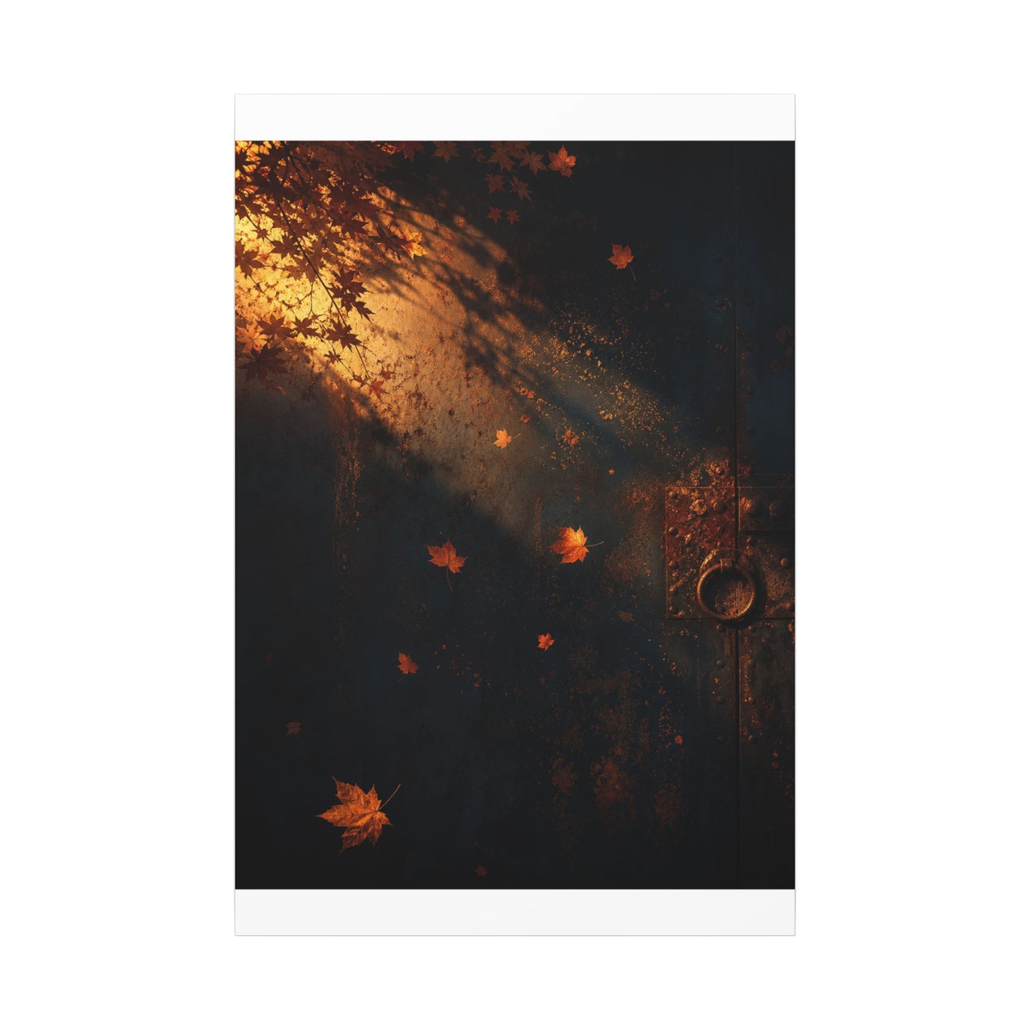Dark Japandi Rust Patina in Golden Hour | Shadow Zen Canvas Art