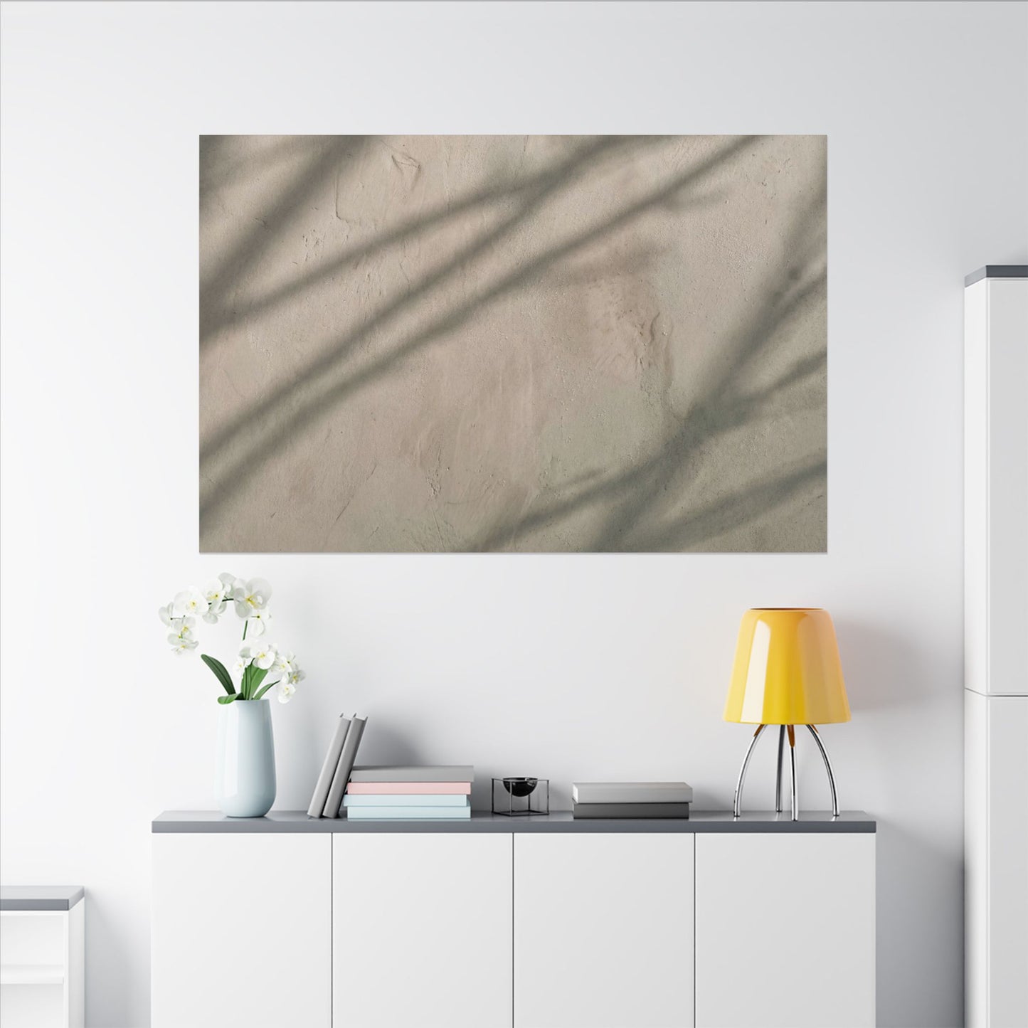 Shadow Play Japanese Pattern Canvas Art | Warm Japandi Art