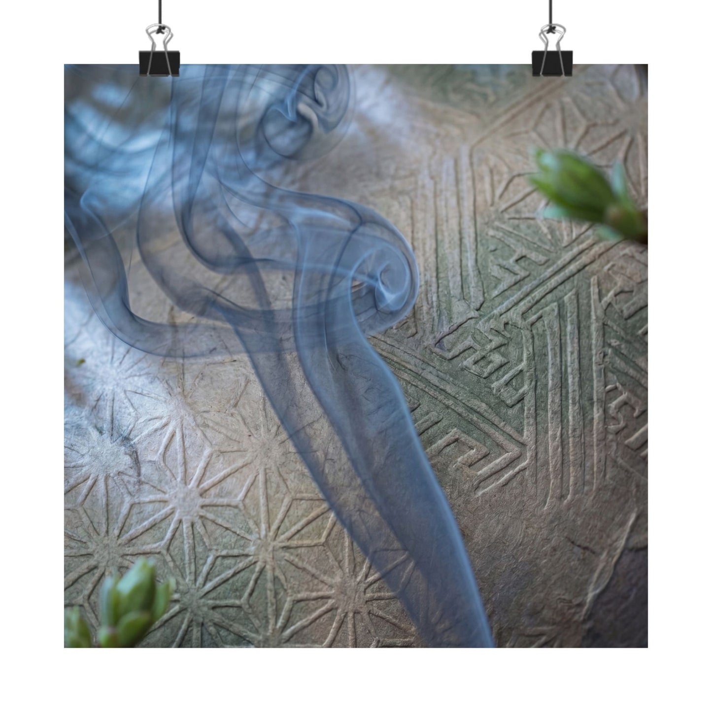 Kanso Incense Smoke Wall Art Print - Japandi Japanese Pattern