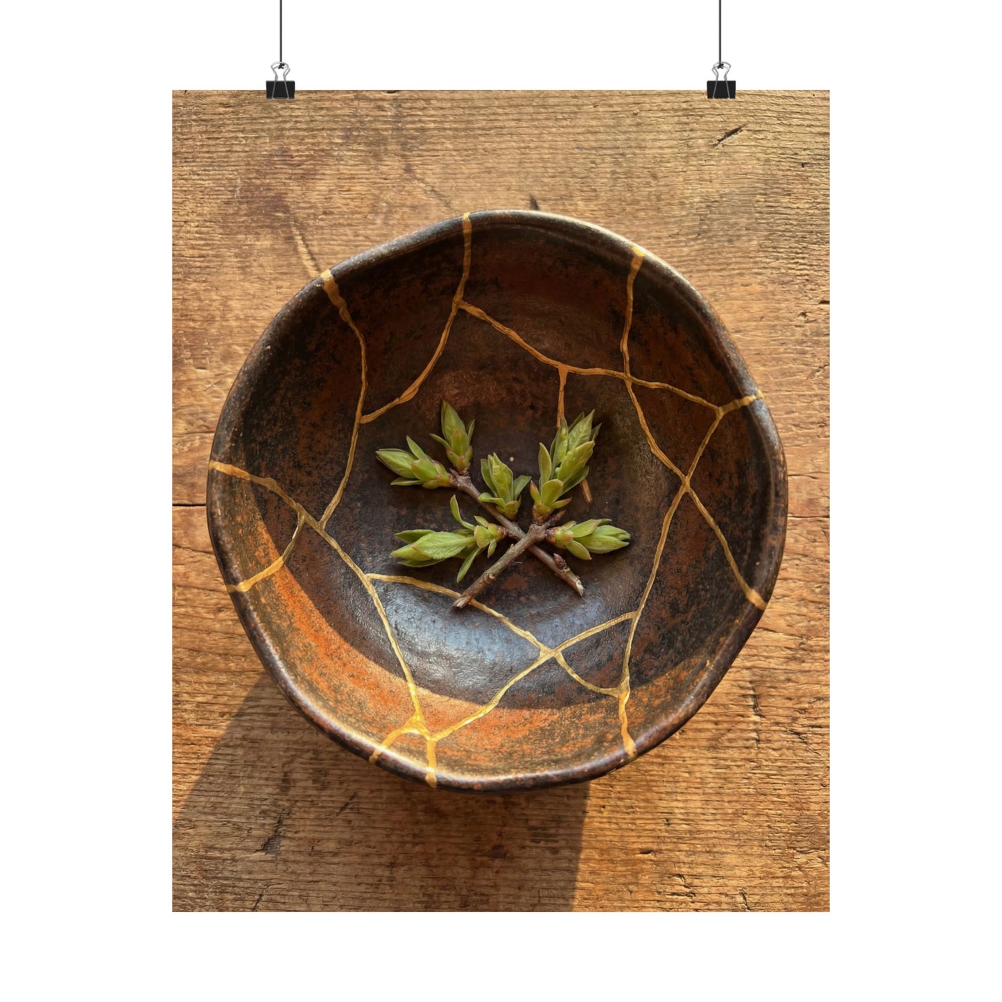 Golden Hour Ceramic Bowl Wall Art Print - Kintsugi Datsuzoku Art Print