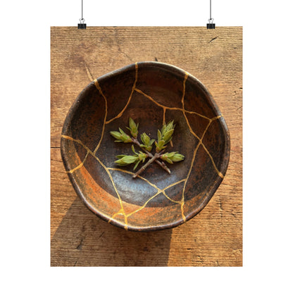 Golden Hour Ceramic Bowl Wall Art Print - Kintsugi Datsuzoku Art Print