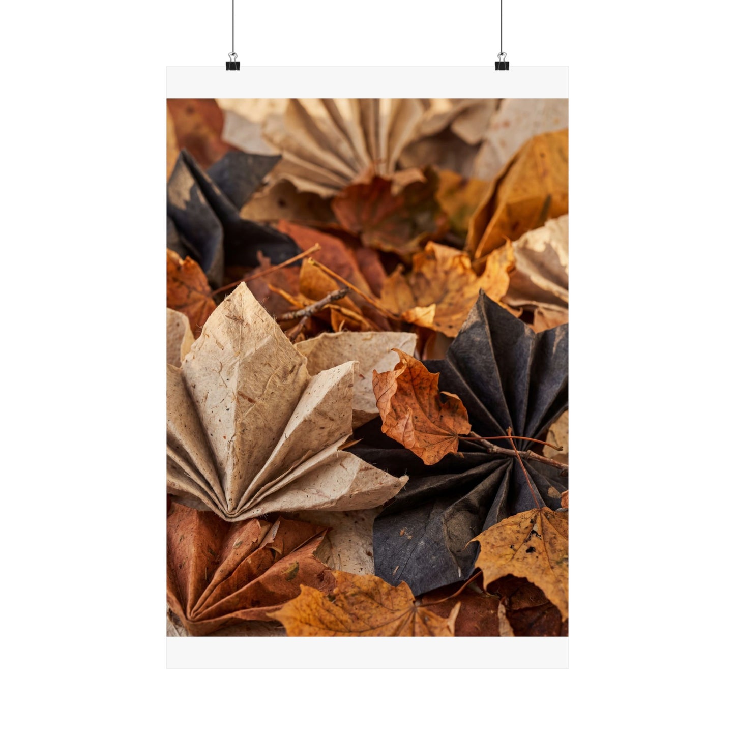 Paper Fold Wall Art Print | Autumn Japandi Texture Art