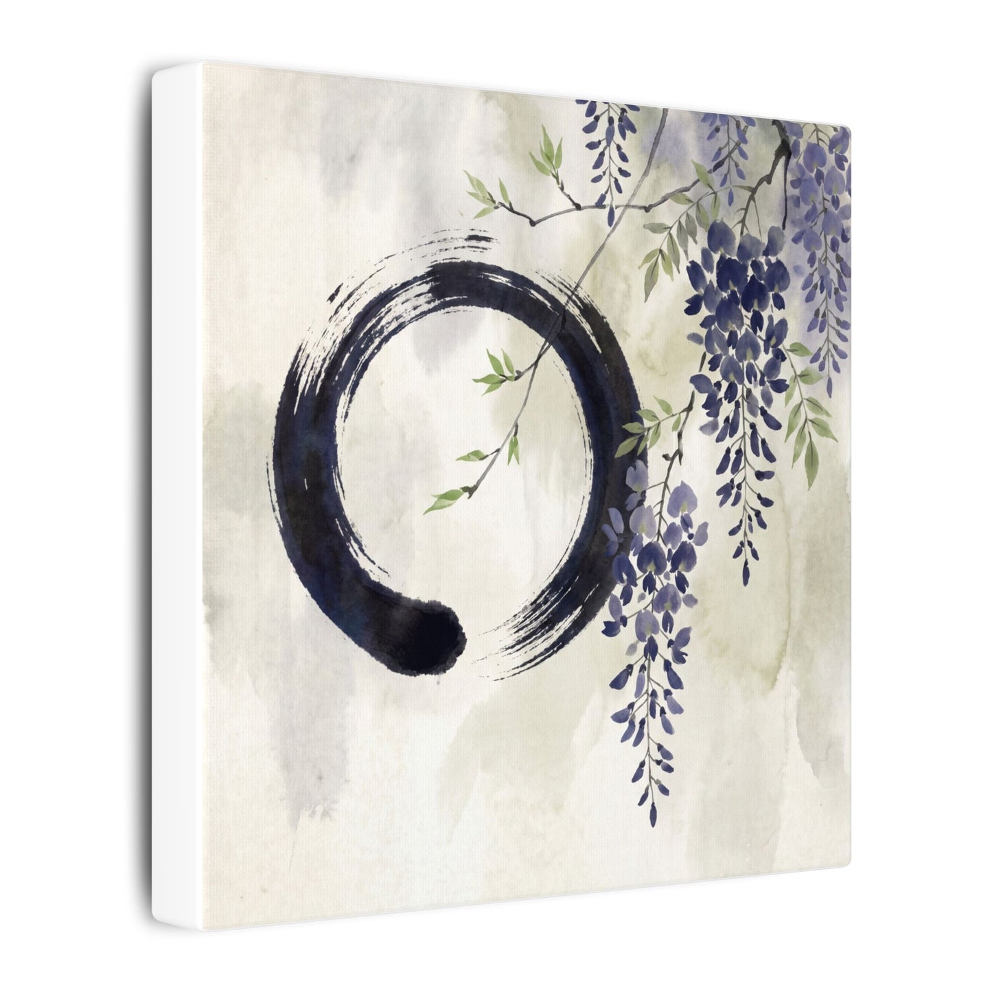 Wisteria Enso Canvas Art | Serene Zen Art