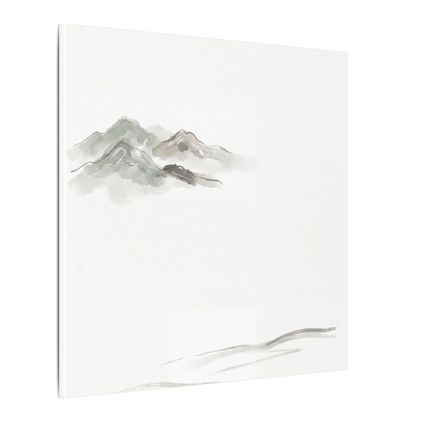 Winter Mountain Mist Minimal Line Canvas Art | Elegant Decor
