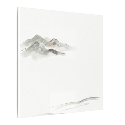Winter Mountain Mist Minimal Line Canvas Art | Elegant Decor