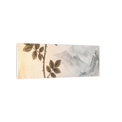 Winter Mountain Mist Herbarium Canvas Art | Earthy Decor