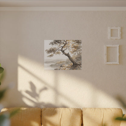 Pine Tree Watercolor Canvas Art | Elegant Japandi Art