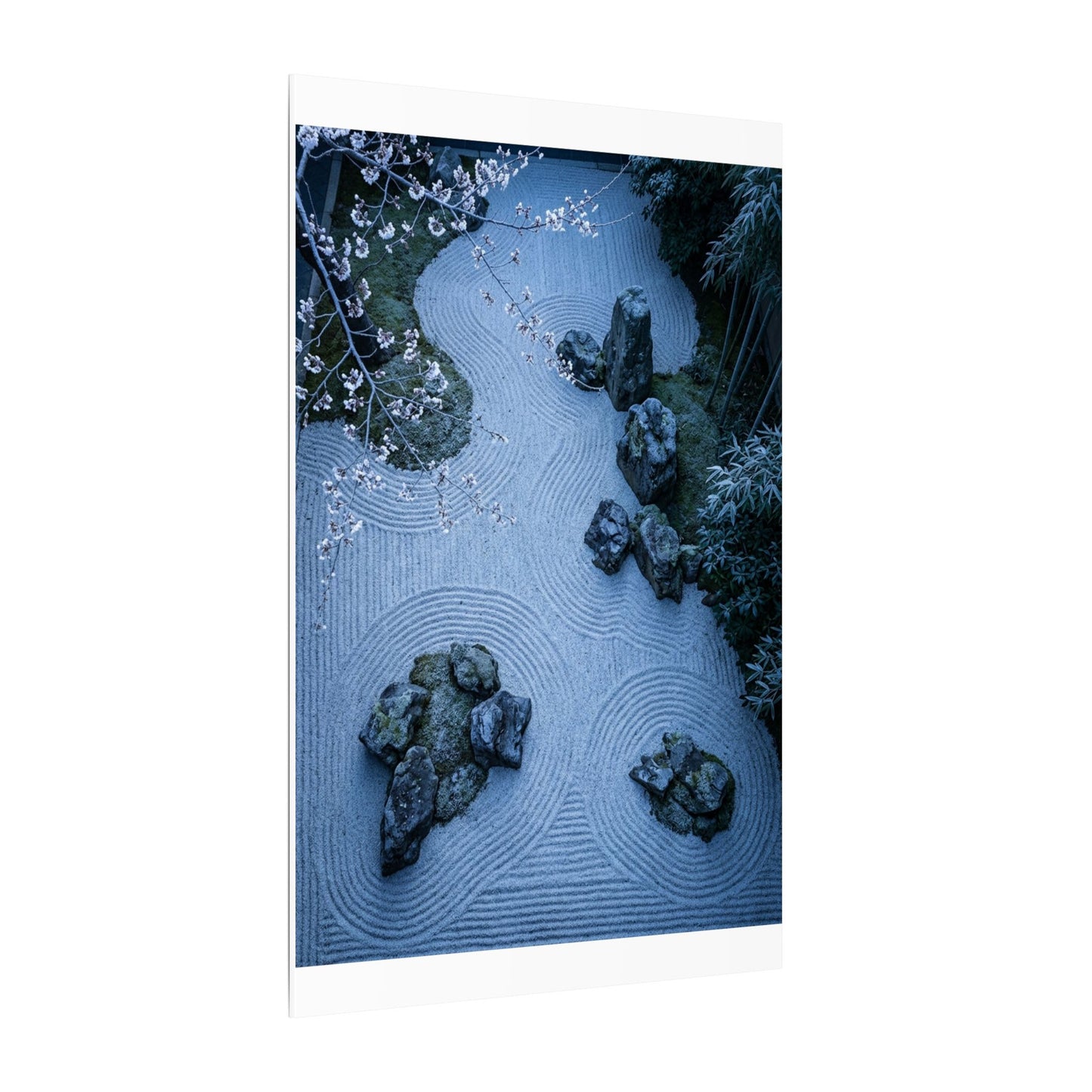 Contemplative Cherry Blossom Canvas Art - Karesansui Zen