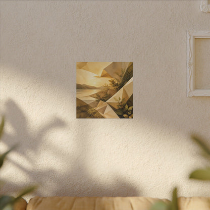 Golden Hour Paper Fold Canvas Art - Japandi Ma