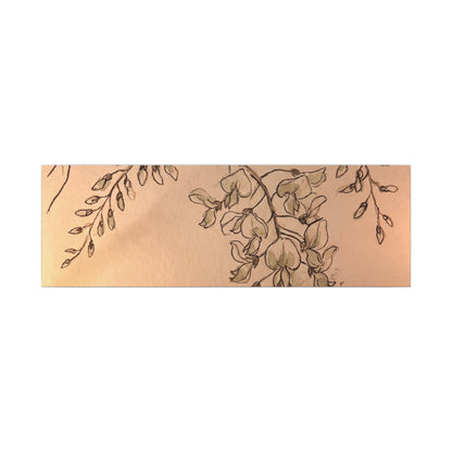 Japandi Wisteria in Candlelight | Minimal Line Canvas Art