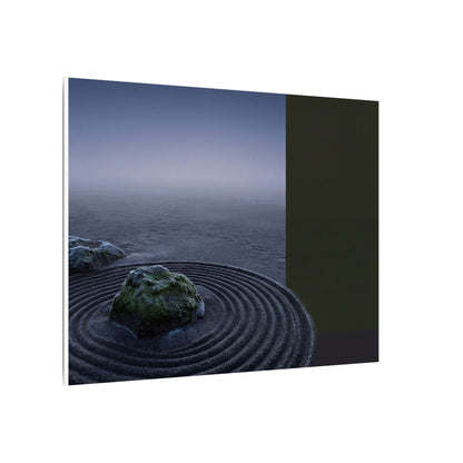 Ma Rock Garden Canvas Art - Dark Japandi Moody Minimal