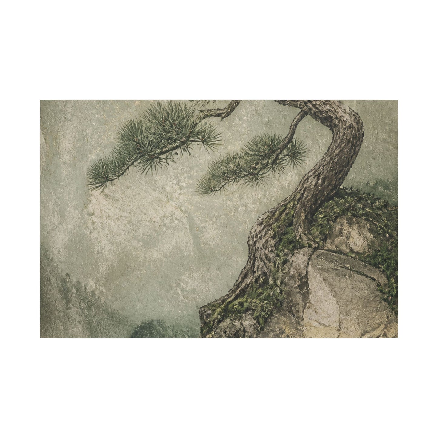 Fukinsei Pine Tree Canvas Art - Japandi Texture