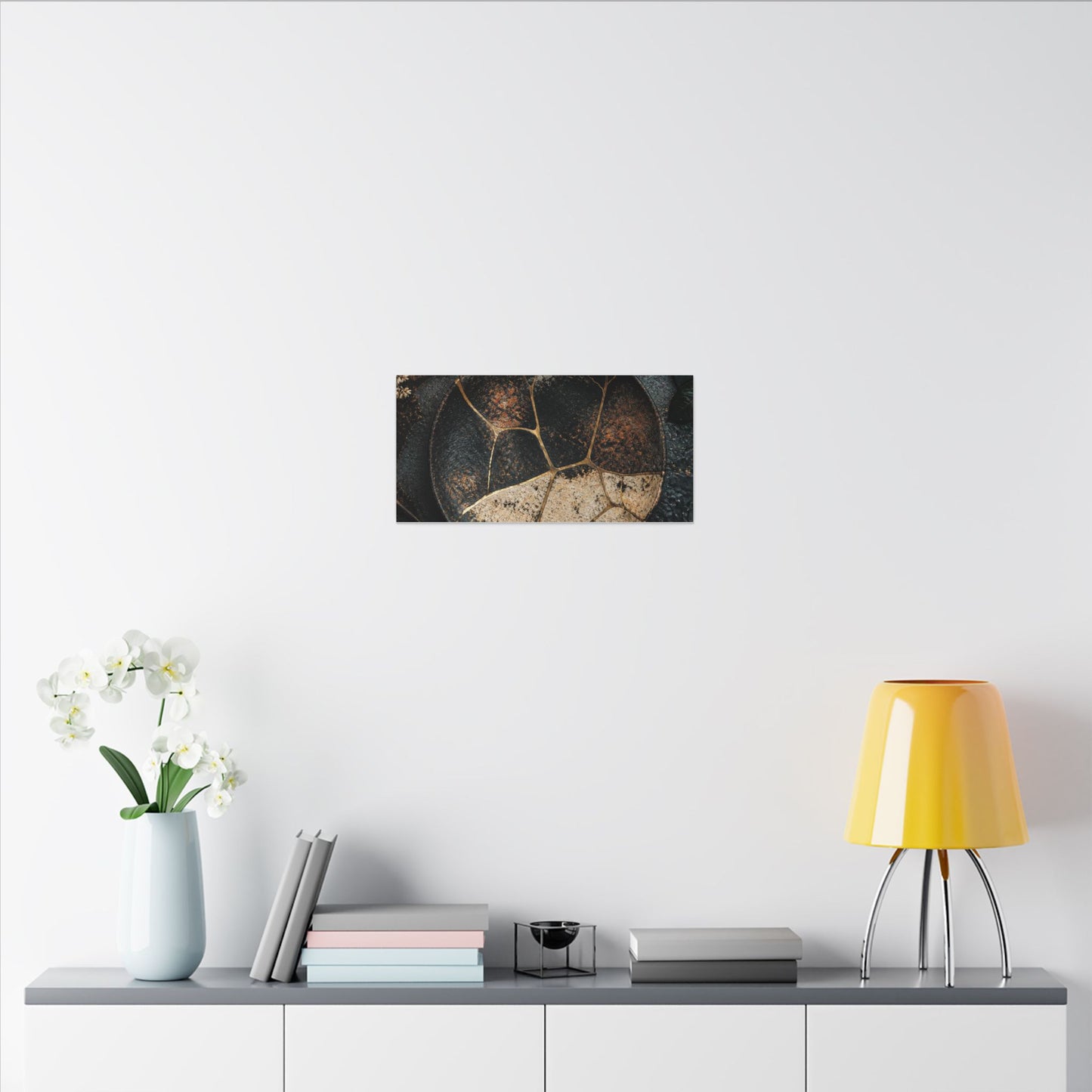 Kintsugi Rust Patina in Dawn | Gold Repair Canvas Art