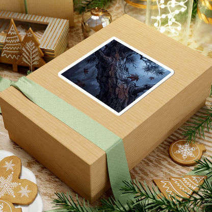 Kanso Pine Tree Sticker - Dark Japandi Shadow Zen