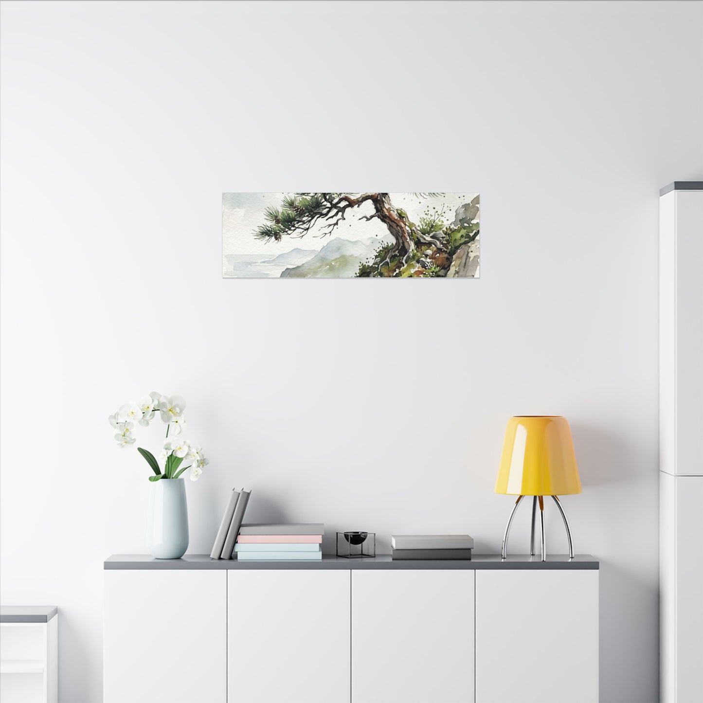 Pine Tree Spring Canvas Art | Japandi Neutral Design