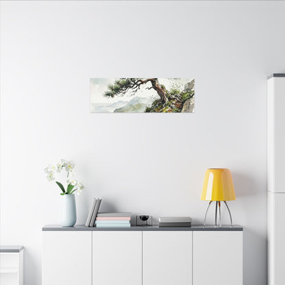 Pine Tree Spring Canvas Art | Japandi Neutral Design
