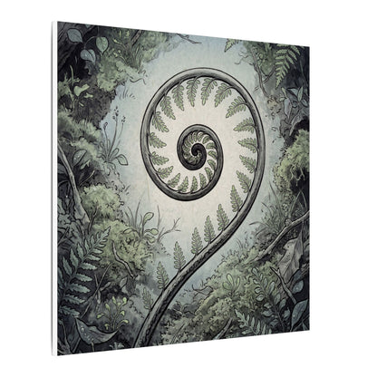 Zen Fern Unfurling in Dawn | Ukiyo E Inspired Canvas Art