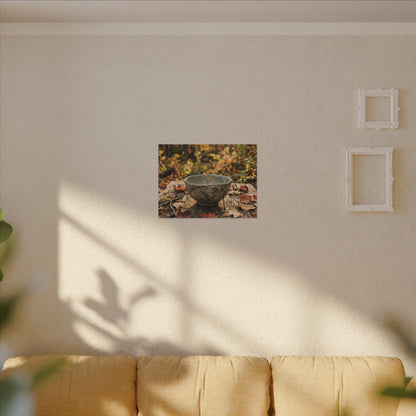 Golden Hour Ceramic Bowl Canvas Art - Japandi Fukinsei