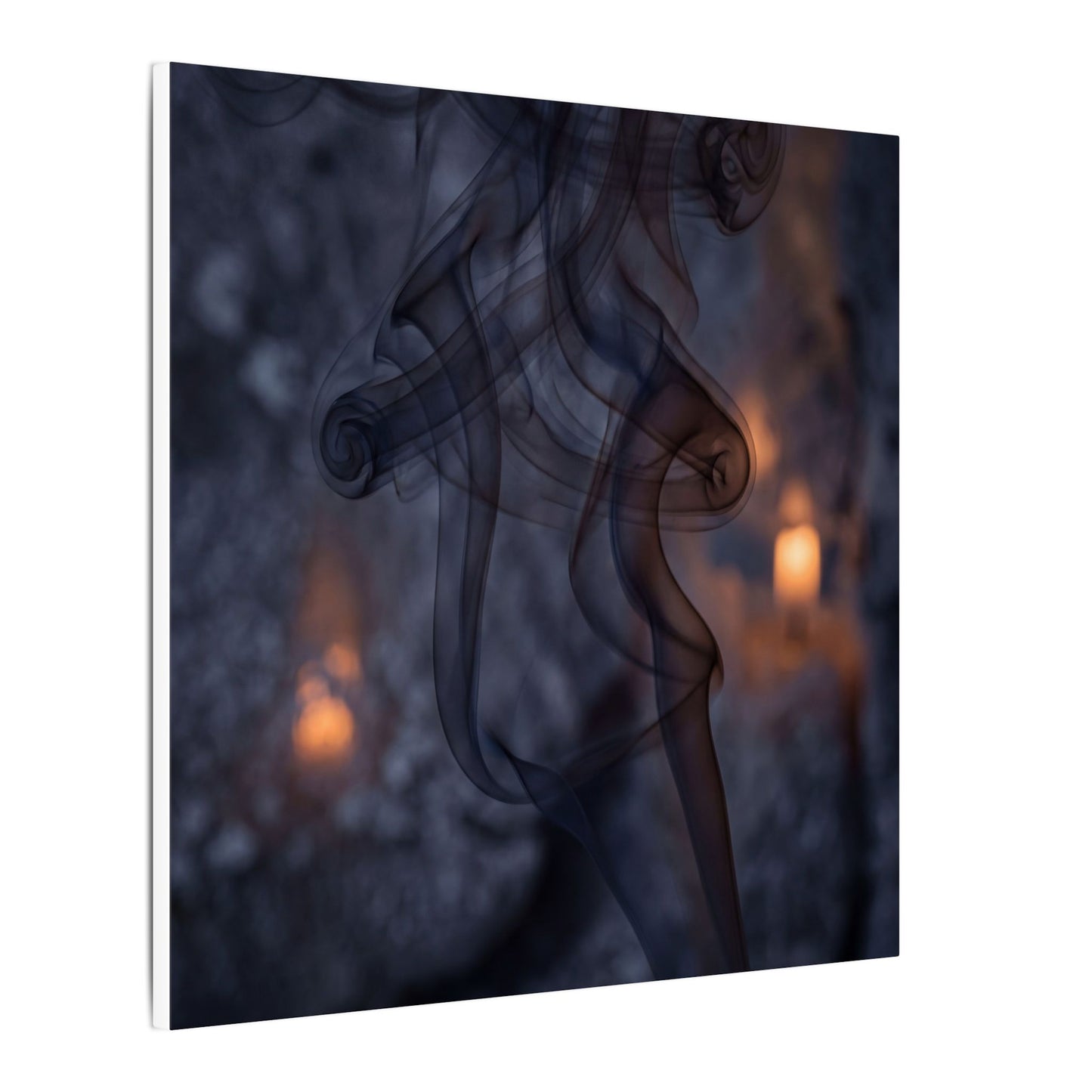 Incense Smoke Winter Canvas Art | Dark Japandi Sophisticated Design