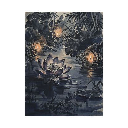 Fukinsei Lotus Flower Canvas Art - Zen Sumi E
