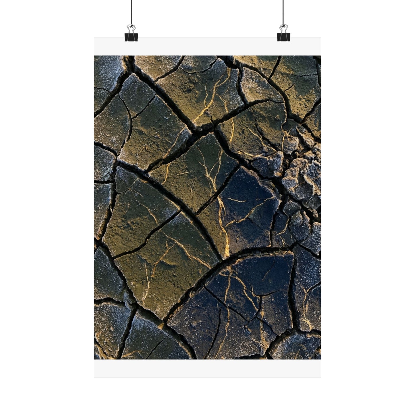 Kanso Cracked Earth Wall Art Print - Dark Japandi Moody Minimal Art Print