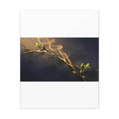 Spring Incense Smoke Gold Vein Canvas Art | Healing Decor