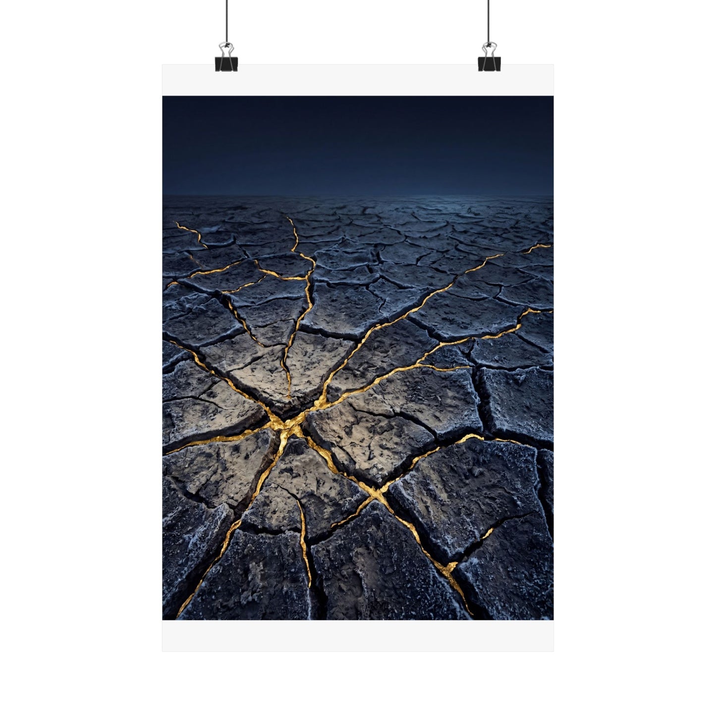 Ma Cracked Earth Wall Art Print - Kintsugi Broken Beauty
