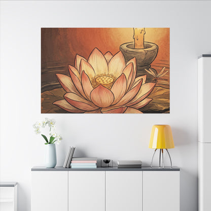 Fukinsei Dried Flowers Canvas Art - Japandi Texture
