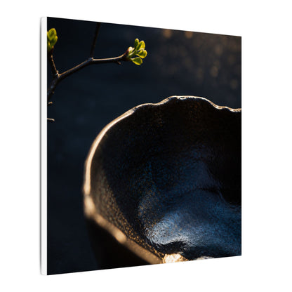Ma Ceramic Bowl Canvas Art - Dark Japandi Shadow Zen