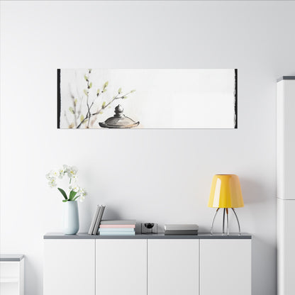 Moonlit Garden Spring Canvas Art | Zen Contemplative Design