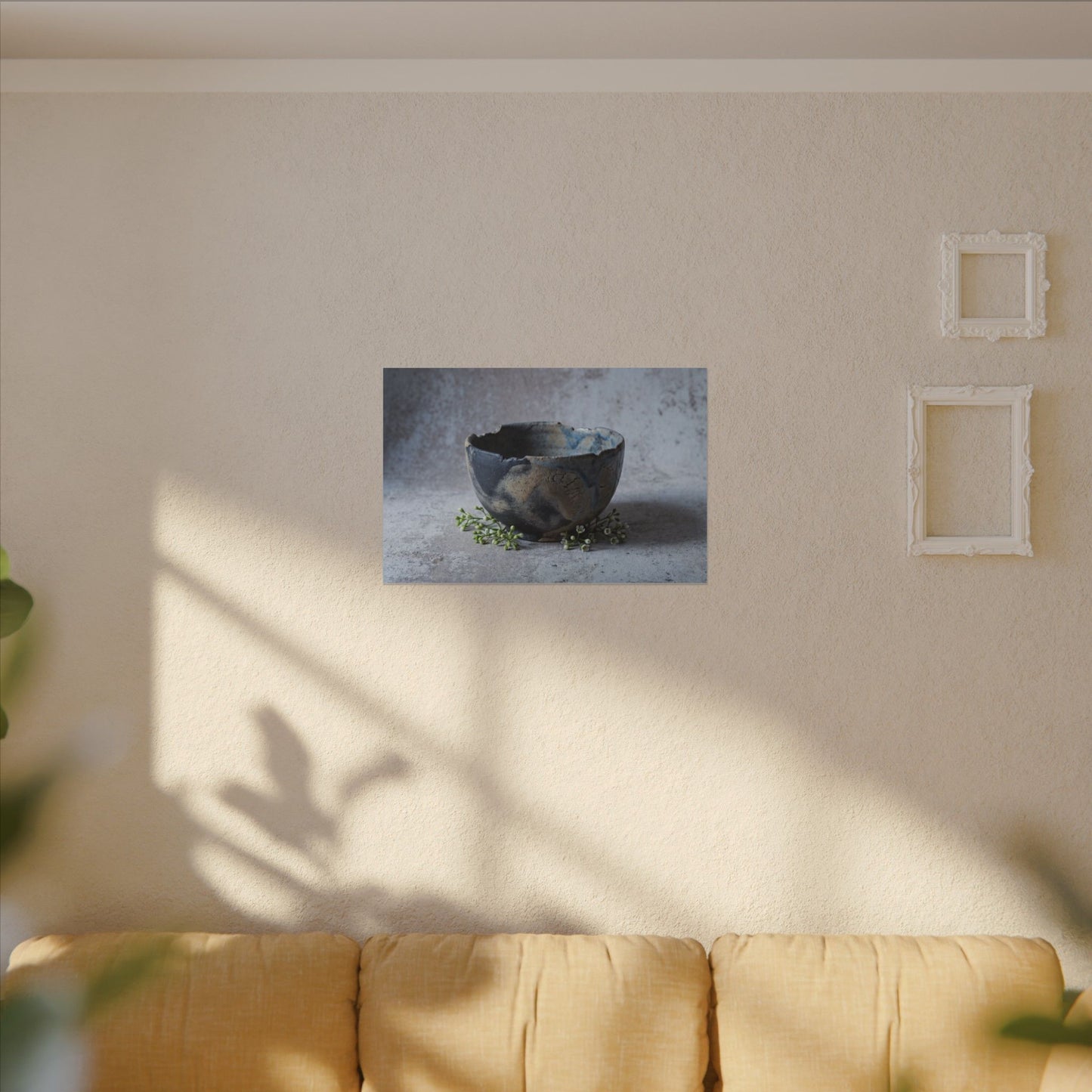 Ceramic Bowl Spring Canvas Art | Japandi Warm Design