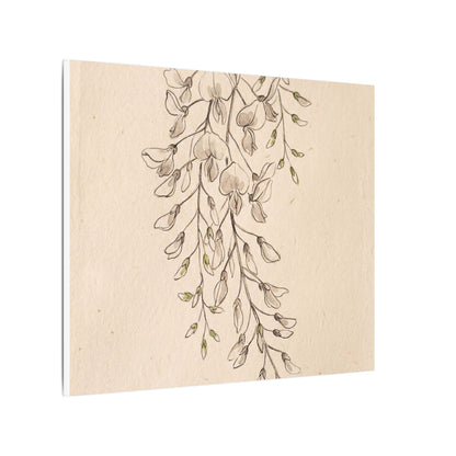 Japandi Wisteria in Golden Hour | Minimal Line Canvas Art